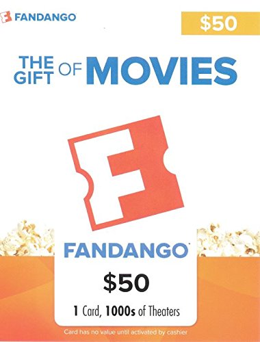 Fandango $50 Gift Card + Entertainment + Teenagers + Parties + No Expiration Date + 1 Gift Card per Order + Fandango Mov
