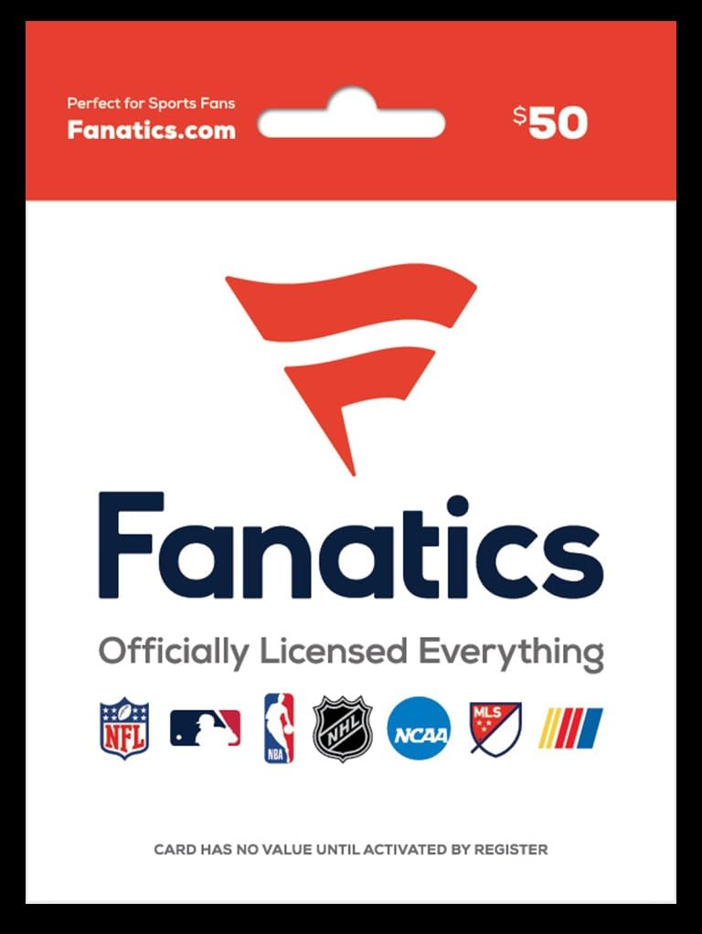 Fanatics Gift Card for Sports Fan Gift Giving Christmas
