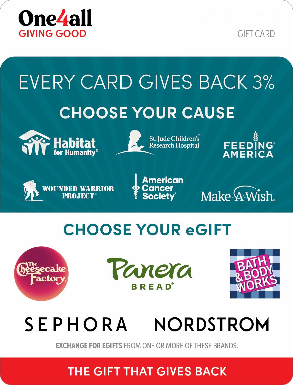 One4All Choice Cards: Multi-Brand Gift Card for Leisure Enthusiasts
| One4All Giving Good Hope Gift Card: Versatile for