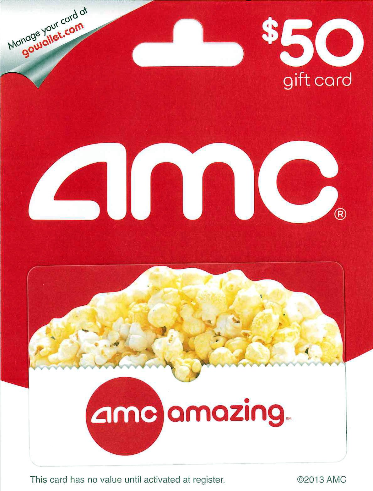 AMC Theatres $50 Gift Card for Movie Lovers to Enjoy Movie Nights