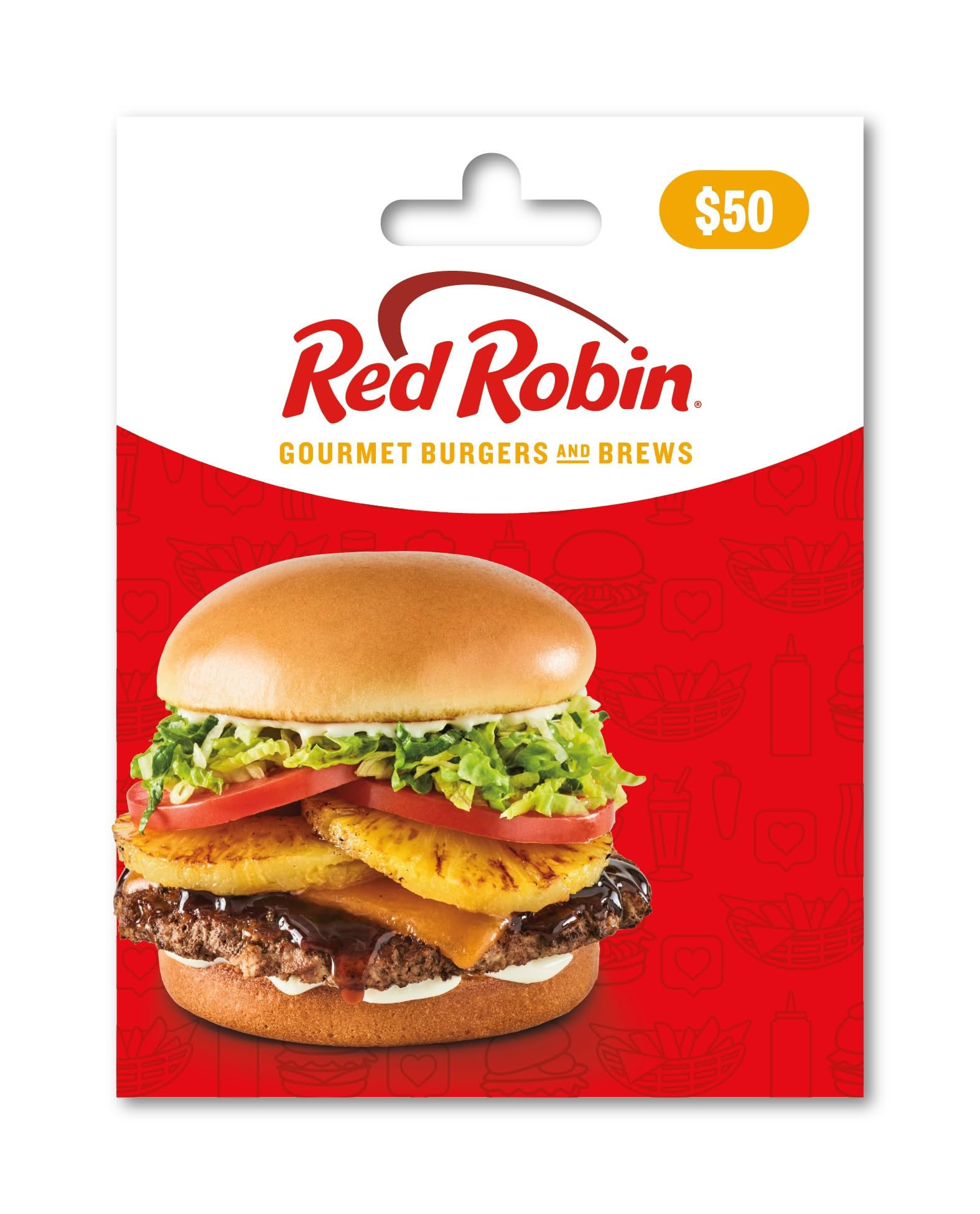Red Robin Gift Card $50 for Food Lovers to Enjoy Restaurant Meals
