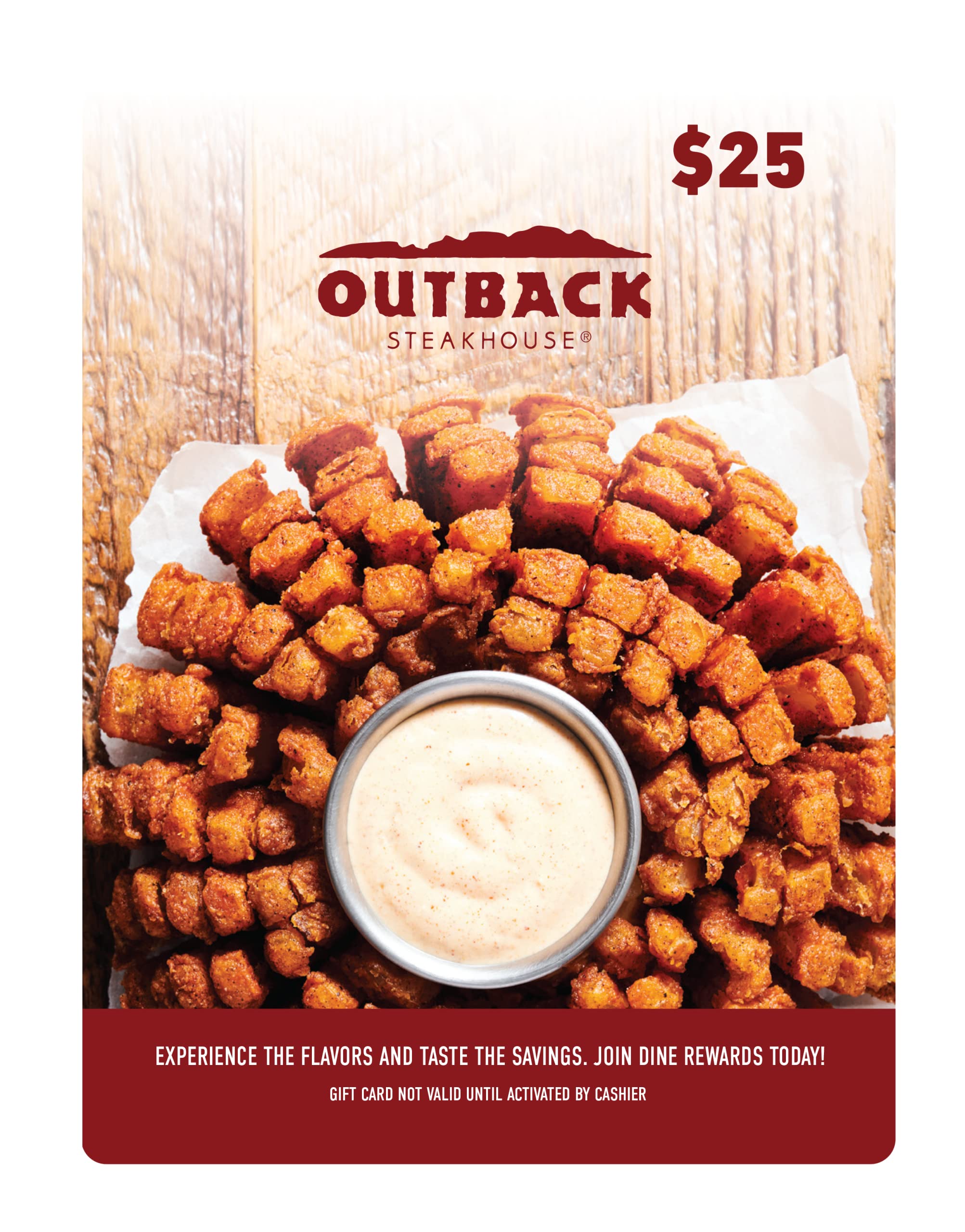 Outback Steakhouse Restaurant Gift Card for Food Lovers to Enjoy Delicious Steaks
| Outback Steakhouse Restaurant Gift